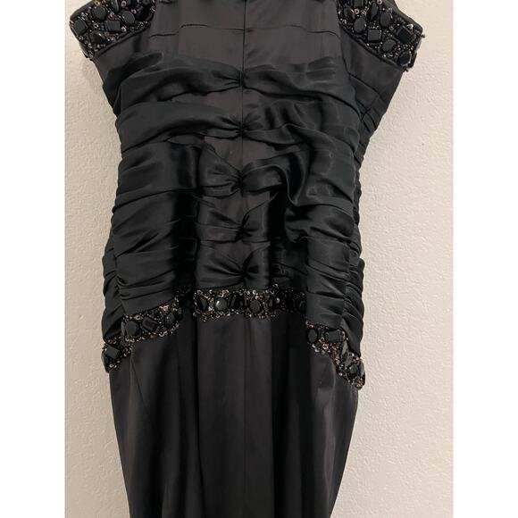 Mandalay Embellished Evening Cocktail Dress Womens 4 Glam Event Party Black Gala - Picture 12 of 15